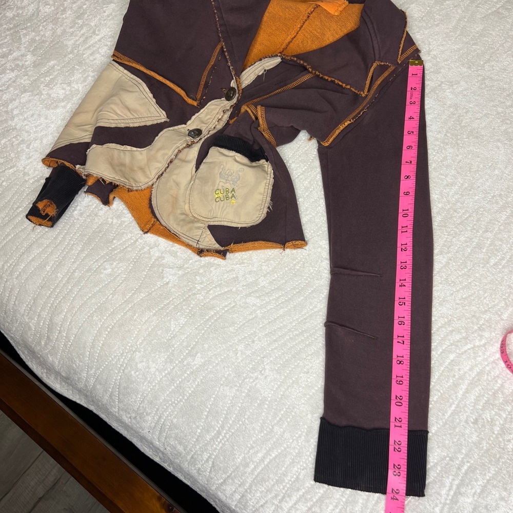CUBA CUBA Hand Finished Dragon Sequin
Patchwork Deconstructed Blazer Y2K Jacket - Picture 6 of 12